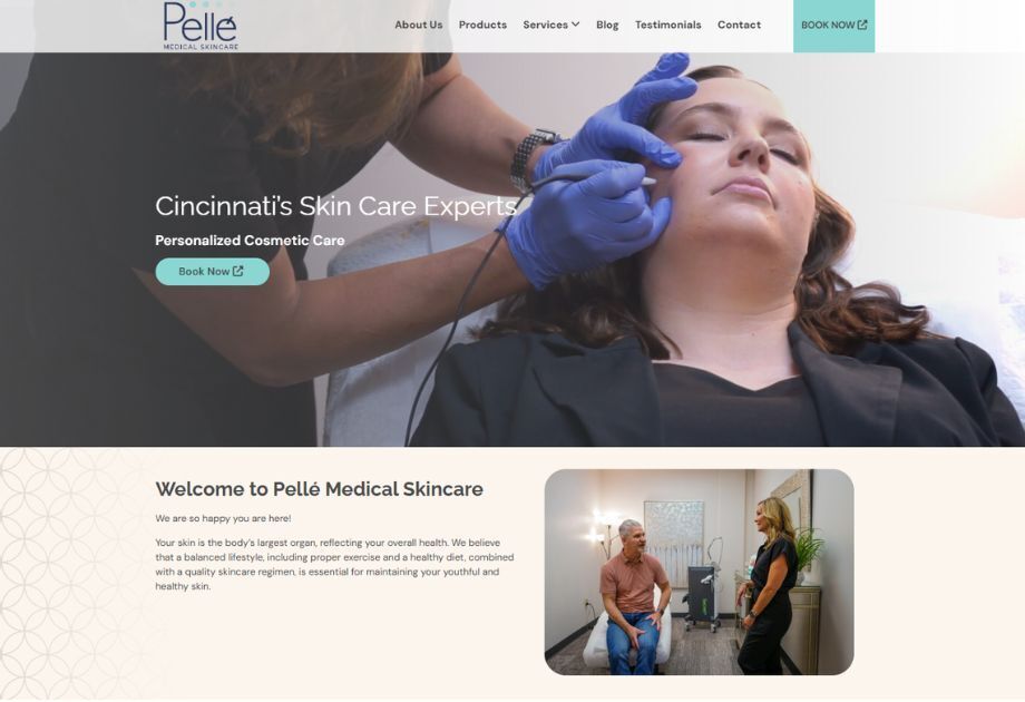 Pellé Medical Skincare's website homepage