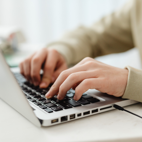 typing on a keyboard
